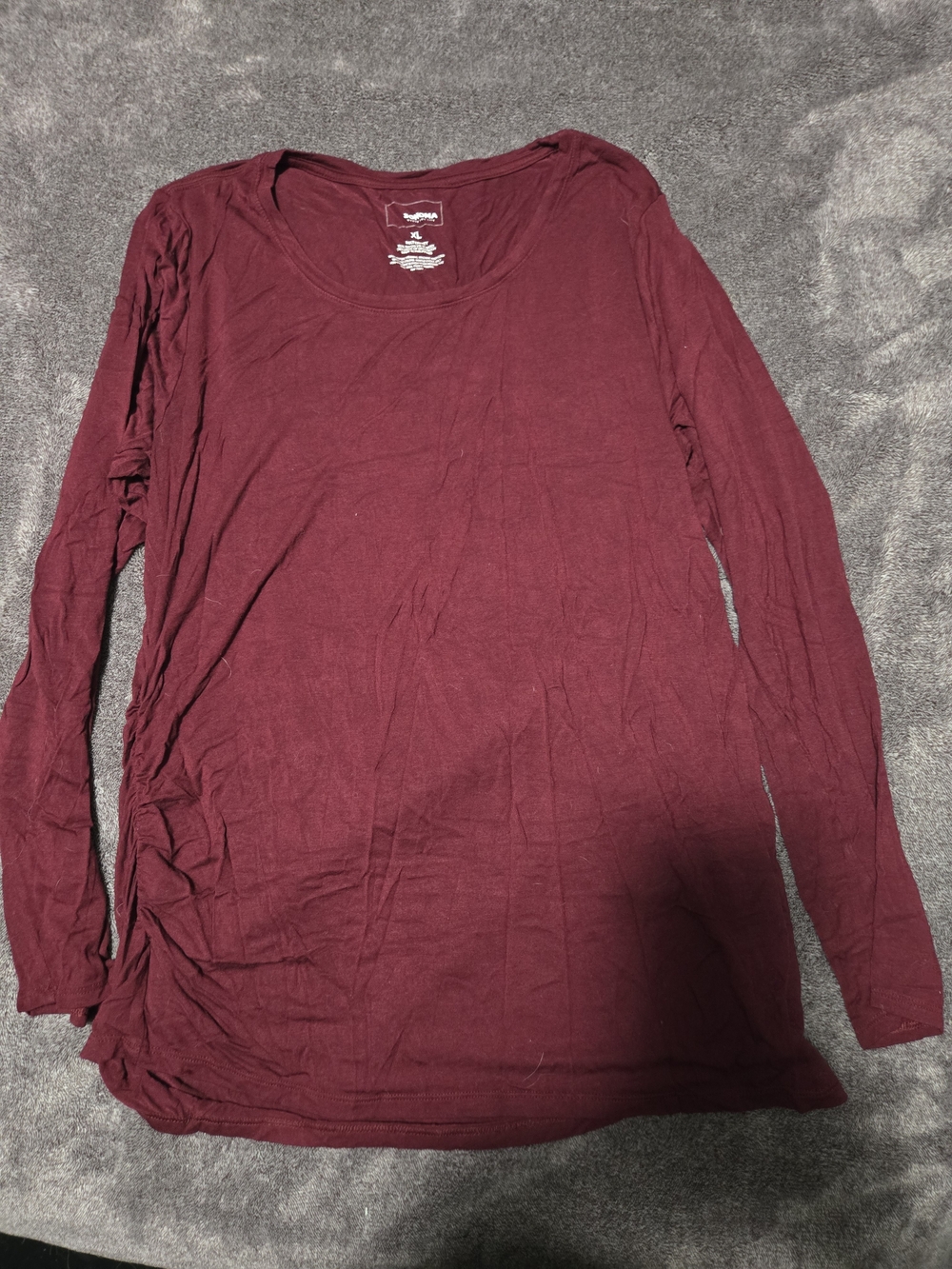Sonoma Long Sleeve Scoop Neck Top - Burgundy